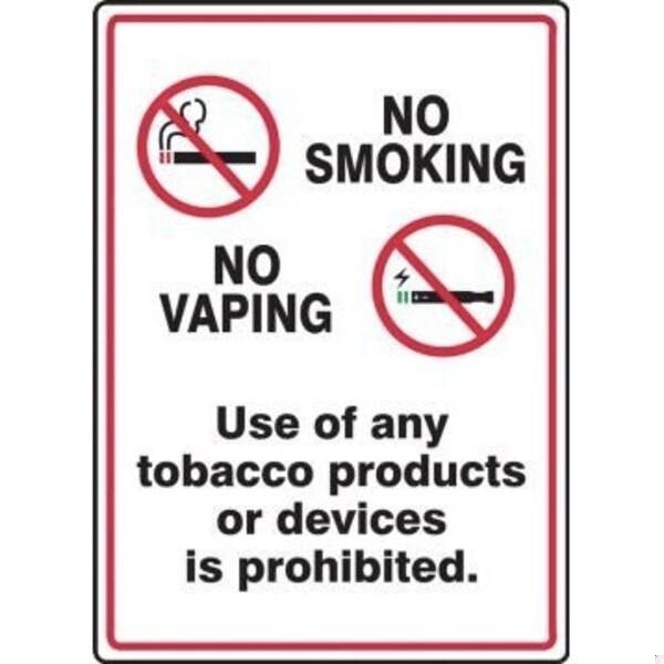 Accuform No Smoking Sign, Legend NO SMOKING, 6 mil Adhesive DuraVinyl, 10 in Height, 14 in Width MSMK545XV - main